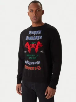 Jack & Jones Sweter Holiday 12287994 Czarny Relaxed Fit