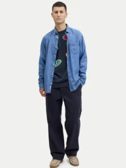 Jack & Jones Sweter Holiday 12287994 Granatowy Relaxed Fit