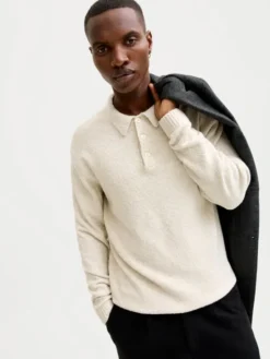 Jack & Jones Sweter Maverick 12286144 Beżowy Regular Fit