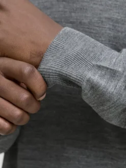 Jack & Jones Sweter Merino 12281757 Szary Regular Fit