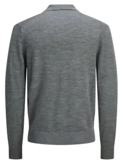 Jack & Jones Sweter Merino 12281757 Szary Regular Fit