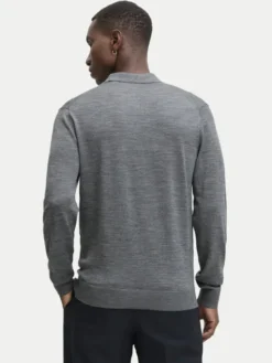 Jack & Jones Sweter Merino 12281757 Szary Regular Fit