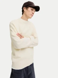 Jack & Jones Sweter Urban 12278942 Écru Relaxed Fit