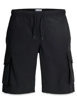 Jack & Jones Szorty materiałowe Cole Ivan 12288611 Czarny Regular Fit