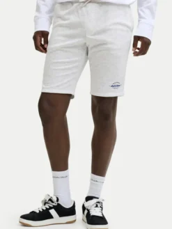 Jack & Jones Szorty sportowe Gordon Brandon 12297289 Szary Regular Fit