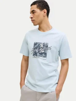 Jack & Jones T-Shirt Honolulu 12288088 Błękitny Regular Fit