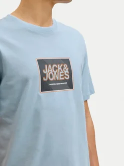 Jack & Jones T-Shirt Jjrain Tee Ss Crew Neck 12288097 Błękitny Regular Fit