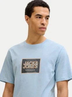Jack & Jones T-Shirt Jjrain Tee Ss Crew Neck 12288097 Błękitny Regular Fit