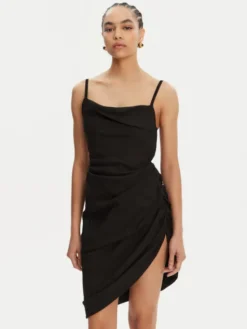 JACQUEMUS Sukienka koktajlowa 22E243DR106-1020 Czarny Regular Fit