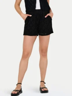 JDY Szorty materiałowe Eva 15351501 Czarny Loose Fit