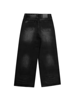 2005 Jeansy Baggy Fit Washed Denim Czarny Baggy Fit