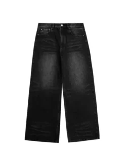 2005 Jeansy Baggy Fit Washed Denim Czarny Baggy Fit