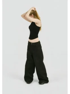 2005 Jeansy Ultra Baggy Fit Raw Denim Czarny Baggy Fit