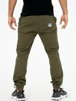 Jigga Wear Joggery Na gumce wygodne dzogery 91125 Zielony Regular Fit