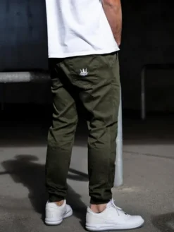 Jigga Wear Joggery Na gumce wygodne dzogery 91125 Zielony Regular Fit