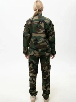 Jigga Wear Komplet kurtka przeciwdeszczowa i spodnie Mundur Militarny Taktyczny moro camo harcerstwo 130541 Zielony Regular Fit
