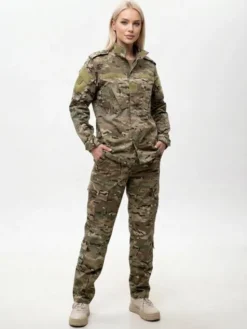 Jigga Wear Komplet kurtka przeciwdeszczowa i spodnie Mundur Militarny Taktyczny moro camo harcerstwo 130539 Brązowy Regular Fit