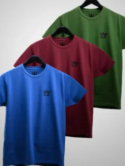Jigga Wear Komplet t-shirtów Zestaw 3 T-Shirtów Męskich Niebieska / Bordowa / Zielona Jigga Wear Color Spray L Niebieski Reglan Fit
