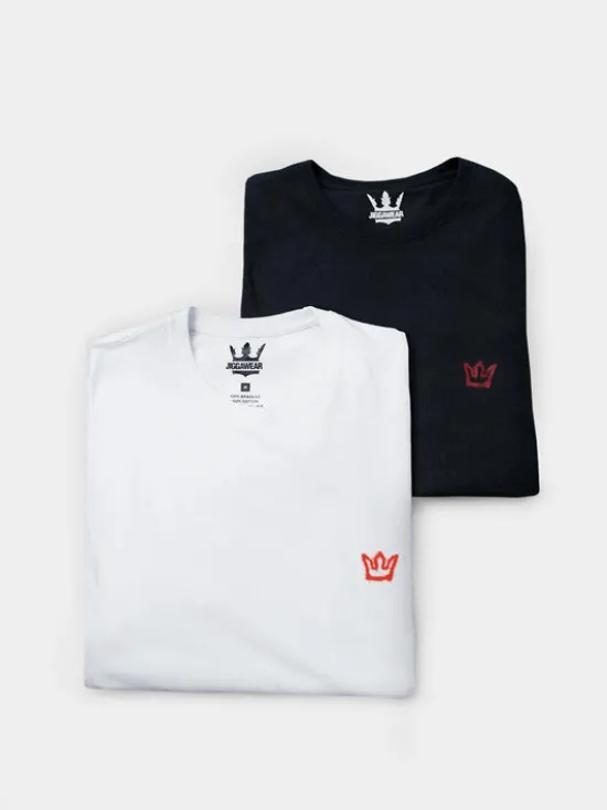 Jigga Wear Komplet t-shirtów Zestaw 2 T-Shirtów Męskich Czarny I Biały Jigga Wear Color Spray XXL Czarny Regular Fit