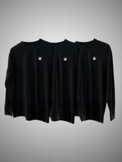 Jigga Wear Longsleeve Zestaw 3 Koszulek Długim Rękawem Jigga Wear Mini Crown Czarna XXL Czarny Regular Fit