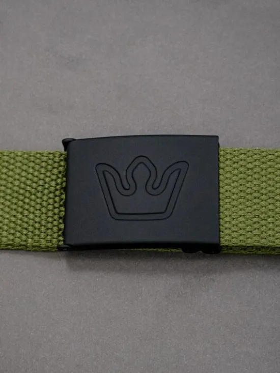Jigga Wear Pasek Męski Pasek Parciany Oliwkowy Jigga Wear Simple Crown uni Zielony