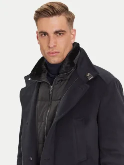 JOOP! Płaszcz wełniany 17 JO-48Gary 30048807 Granatowy Regular Fit