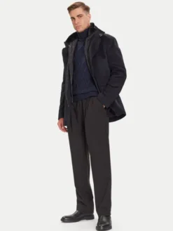 JOOP! Płaszcz wełniany 17 JO-48Gary 30048807 Granatowy Regular Fit