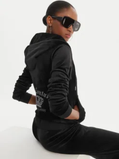 Juicy Couture Bluza Gothic Crown JCBAS126805 Czarny Slim Fit