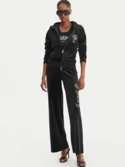 Juicy Couture Bluza Gothic Crown JCBAS126805 Czarny Slim Fit