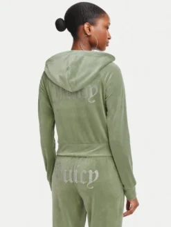 Juicy Couture Bluza Madison  JCWA122001 Zielony ciemny Slim Fit