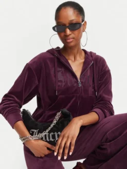 Juicy Couture Bluza Old Gothic JCWAS226333 Bordowy Slim Fit