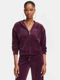 Juicy Couture Bluza Old Gothic JCWAS226333 Bordowy Slim Fit