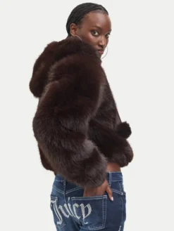 Juicy Couture Futro JCXIJ126509 Brązowy ciemny Regular Fit