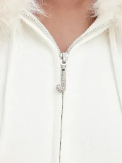 Juicy Couture Kardigan JCWAS226309 Kremowy Regular Fit