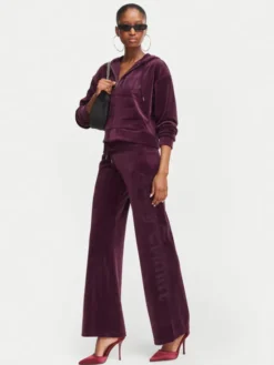 Juicy Couture Spodnie dresowe Old Gothic JCWBJ226334 Fioletowy Regular Fit