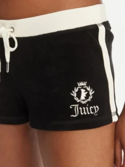 Juicy Couture Szorty sportowe Applique Terry JCWHS126315 Czarny Slim Fit