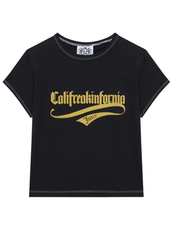 Juicy Couture T-Shirt JCNCT225460 Czarny Regular Fit