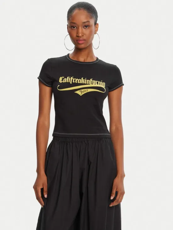 Juicy Couture T-Shirt JCNCT225460 Czarny Regular Fit