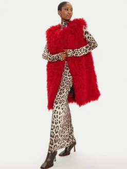 Just Cavalli Bezrękawnik 77PAS428 Czerwony Loose Fit