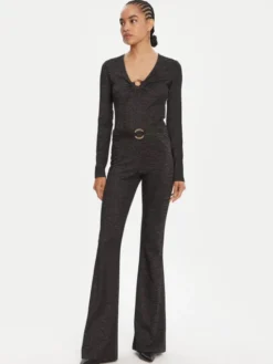 Just Cavalli Bluzka 79PAH638 J0251 Czarny Slim Fit