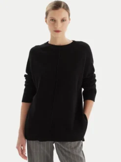 KAOS Sweter RI1KT003 Czarny Regular Fit