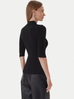 KAOS Sweter RI1NT053 0001 Czarny Regular Fit