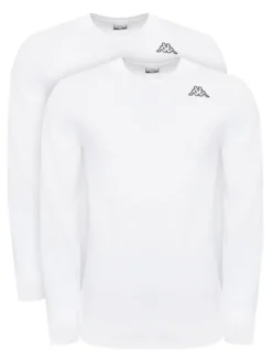 Kappa Komplet longsleeve Logo Saro 37216LW Biały Regular Fit
