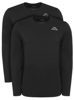 Kappa Komplet longsleeve Logo Saro 37216LW Czarny Regular Fit