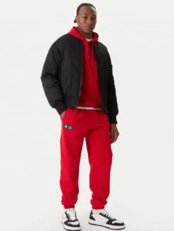 Kappa Spodnie dresowe Olmos 311M2TW Czerwony Regular Fit