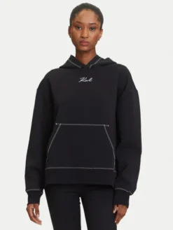 KARL LAGERFELD Bluza A3W20011 Czarny Relaxed Fit