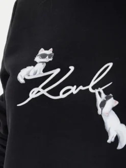 KARL LAGERFELD Bluza B1W20031 Czarny Regular Fit