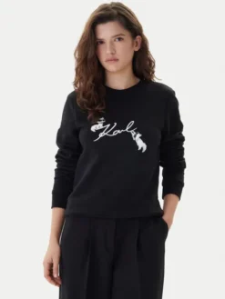 KARL LAGERFELD Bluza B1W20031 Czarny Regular Fit