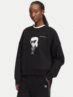 KARL LAGERFELD Bluza B3W20049 Czarny Regular Fit