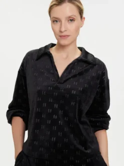 KARL LAGERFELD Bluzka A4W44007 Czarny Regular Fit